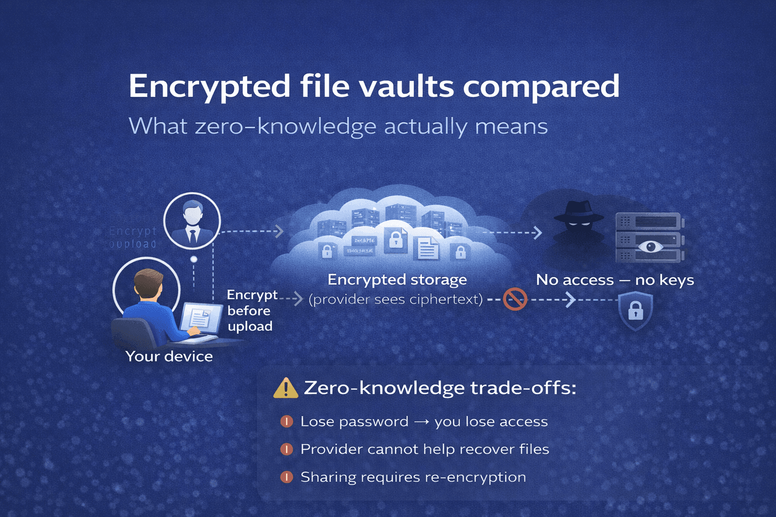 Encrypted file vaults compared (2026): seven zero-knowledge options