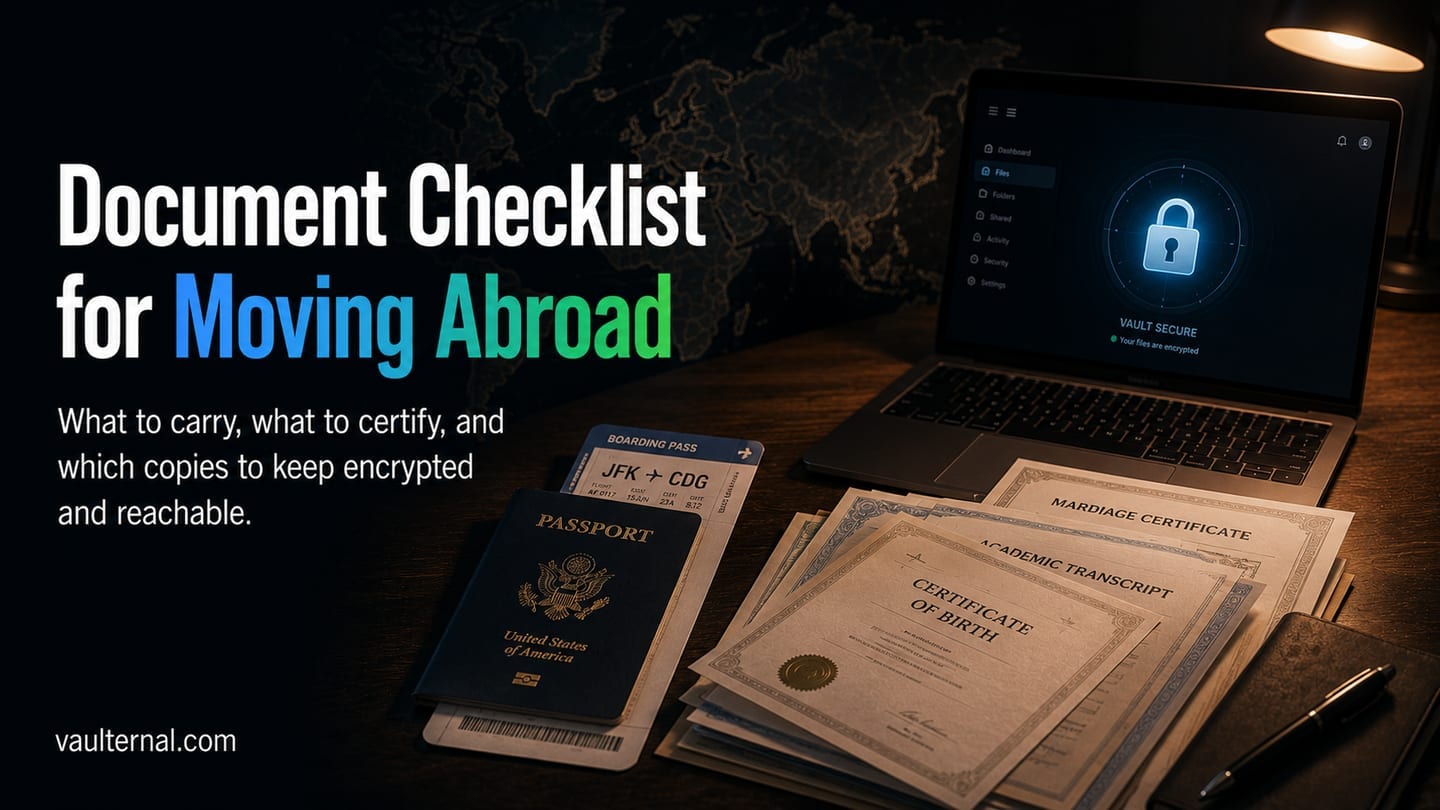 Document Checklist for Moving Abroad (Keep Encrypted Copies of These)